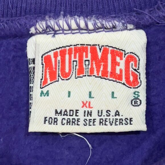 RARE! Vintage 1991 Nutmeg Mills Phoenix Suns Purple Sweatshirt Made in USA - XL - Picture 6 of 10